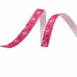 4.5M Printed Polyester Pink Ribbon Grosgrain Ribbon