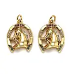 Brass Micro Pave Cubic Zirconia Pendants