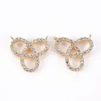 Brass Micro Pave Clear Cubic Zirconia Links Connectors