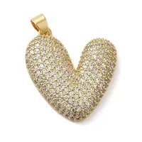 Brass Micro Pave Clear Cubic Zirconia Pendants