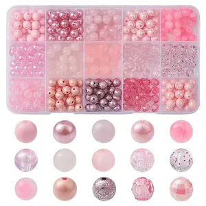 375Pcs 15 Styles Acrylic Beads