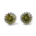 Rack Plating Brass Pave Single Cubic Zirconia Stud Earrings