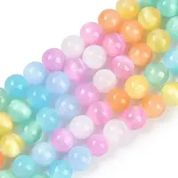 Macaron Color Natural Selenite Beads Strands