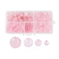 340Pcs 4 Sizes Natural Rose Quartz Beads Strands