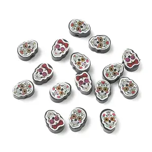 Halloween Printed Handmade Polymer Clay Beads