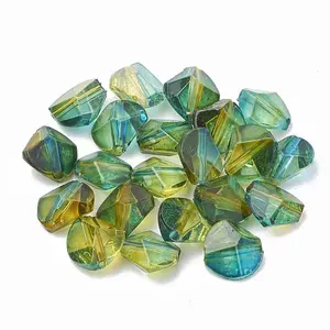 Two Tone Transparent Spray Painted Acrylic Beads