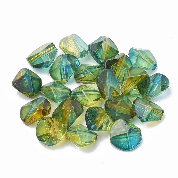 Two Tone Transparent Spray Painted Acrylic Beads