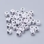 Acrylic Horizontal Hole Letter Beads
