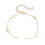 Brass Pave Clear Cubic Zirconia Flat Round Cross Bracelet Making