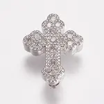 Brass Micro Pave Cubic Zirconia Beads