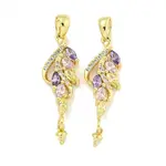 Flower Brass Micro Pave Cubic Zirconia Screw Eye Pin Peg Bails