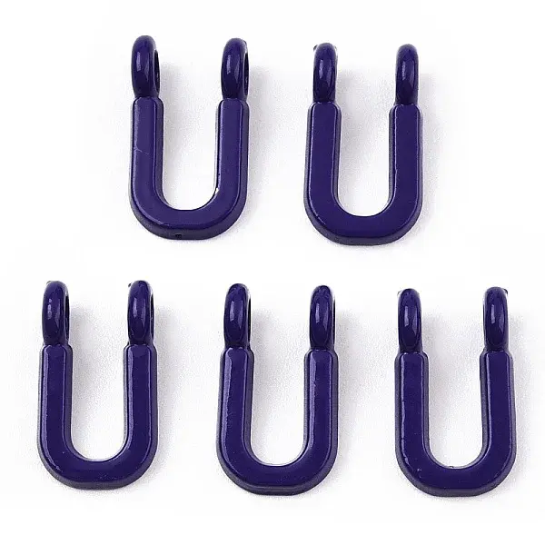 Rack Plating Spray Painted Alloy 2-Loop Link Pendants