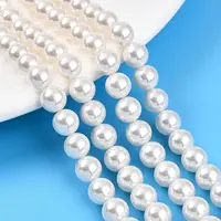 Baking Painted Pearlized Glass Pearl Bead Strands