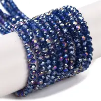 Baking Electroplate Glass Beads Strands