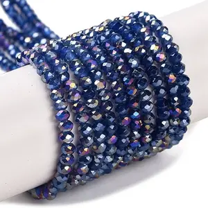 Baking Electroplate Glass Beads Strands