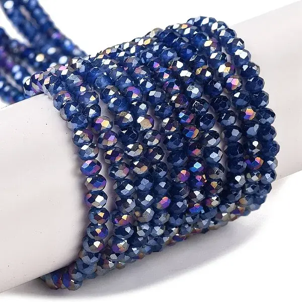 Baking Electroplate Glass Beads Strands