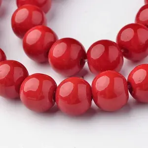 Opaque Solid Color Glass Beads Strands