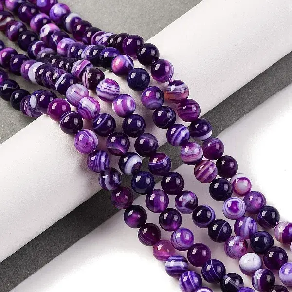 Natural Striped Agate/Banded Agate Beads Strands