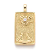 Brass Micro Pave Clear Cubic Zirconia Pendants