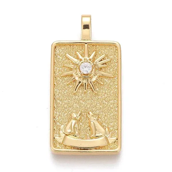 Brass Micro Pave Clear Cubic Zirconia Pendants