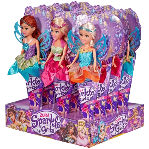 Víla Sparkle Girlz s křídly v kornoutku - modrý živůtek