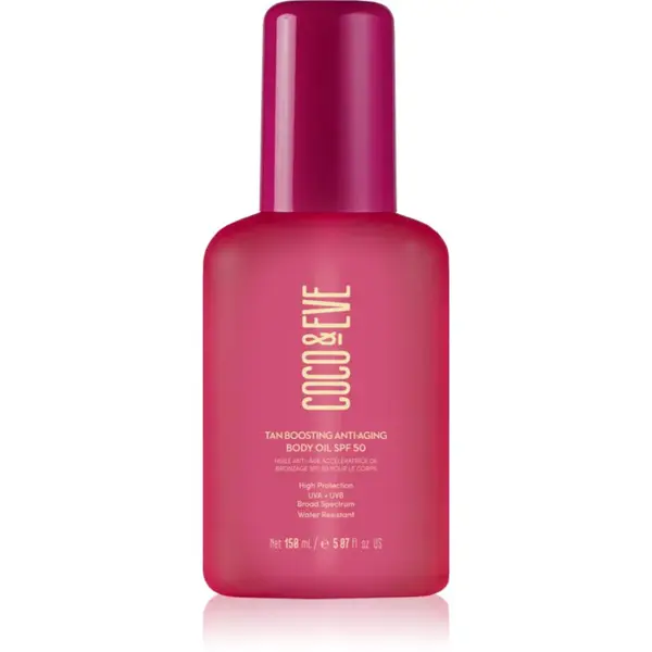 Coco & Eve Sunny Honey Tan Boosting Anti-Aging Body Oil SPF 50 ochranný olej urychlující opalování proti stárnutí pokožky SPF 50 150 ml