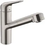 Hansgrohe Focus M42 - Dřezová baterie M4214-H150 s výsuvnou sprškou, sBOX, vzhled nerezu 71829800