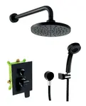 Novaservis Nobless Tina - Sprchový podomítkový set, 20 cm, 3 proudy, černá SADA38051R,5