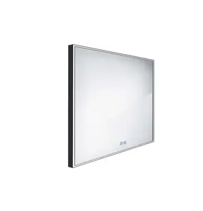 Nimco Zrcadla - Zrcadlo s LED osvětlením, 70x70 cm, dotykový senzor, černá ZPC 13077VX-90