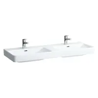 Laufen Pro S - Dvojumyvadlo, 130x46 cm, 2 otvory pro baterie, s LCC, bílá H8149684001041