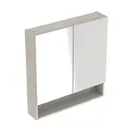 Geberit Selnova Square - Zrcadlová skříňka 85x59x18 cm, 2 dvířka, světlý ořech hickory 501.267.00.1
