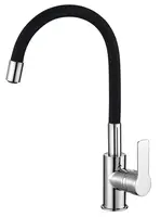 Aqualine Lore - Dřezová baterie s flexibilním ramenem, černá/chrom 1106-70