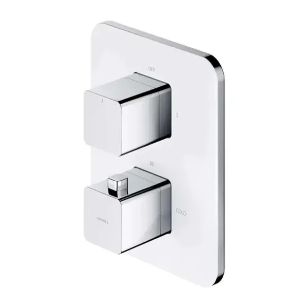 OMNIRES Parma - Termostatická baterie pod omítku, pro 2 spotřebiče, s tělesem, chrom/bílá PM7436CRB