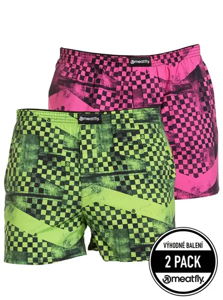 Meatfly pánské trenýrky Agostino J - Checkered | Fialová | Velikost S