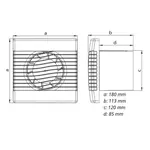 Ventilátor stěnový, 120 mm, standardní provedení 0909