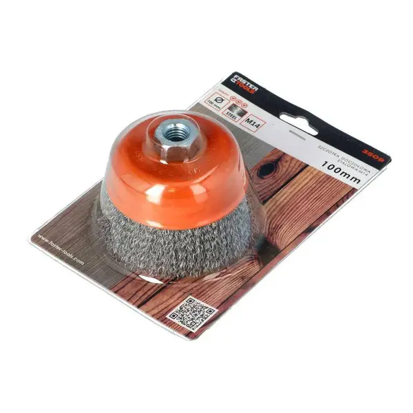 Kartáč čelní drátěný ocelový, závit M14 100 25, FASTER TOOLS