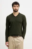 Vlněný svetr Barbour pánský, zelená barva, MKN0341