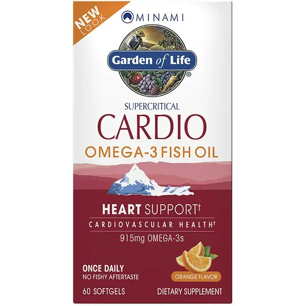 Garden of Life Minami Cardio Omega-3 Fish Oil doplněk stravy pro podporu činnosti nervové soustavy příchuť Orange 60 cps