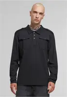 Jersey Willis Long Sleeve Polo Shirt - Black