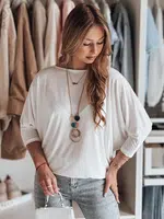 Bluzka damska one size oversize z wisiorkiem LUZVIA ecru Dstreet