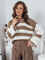 Dámský krátký svetr AMELIA  Barva béžovo-bílá DSTREET