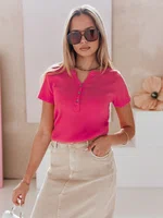 Bluzka damska one size prążkowana KISS LOOK różowa Dstreet