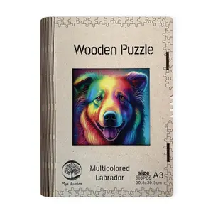 Wooden puzzle Multicolored Labrador A3