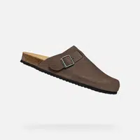 Tmavě hnědé pánské pantofle Geox Sandal Ghita - Pánské
