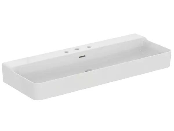 Ideal Standard Conca Ceram - Umývadlo, 120x45 cm, s prepadom, 3 otvory na batériu, biela T380401
