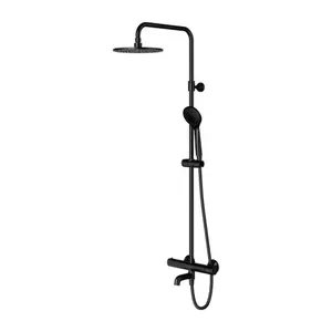 OMNIRES Y - Sprchový set s vanovým termostatem, průměr 25 cm, 5 proudů, černá Y1234ALBL