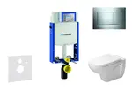 Geberit Kombifix - Modul pro závěsné WC s tlačítkem Sigma20, lesklý chrom/chrom mat + Duravit D-Code - WC a sedátko, Rimless, SoftClose 110.302.00.5 N