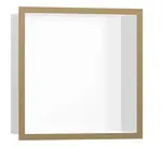 Hansgrohe XtraStoris Individual - Výklenok do steny s designovým rámom, 30x30x10 cm, matná biela/kefovaný bronz 56099140