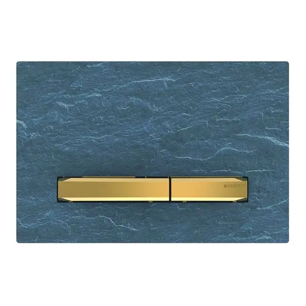 Geberit Sigma50 - Ovládacie tlačidlo na 2 množstvá splachovania, bridlica Mustang/mosadz 115.672.JM.2