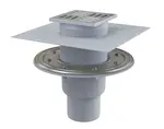 Alcadrain Odtokové kanálky - Podlahová vpust přímá 11x11 cm, průměr 5/8 cm, 2. úrovně izolace, kombinovaná zápachová uzávěra SMART, nerez/plast APV232